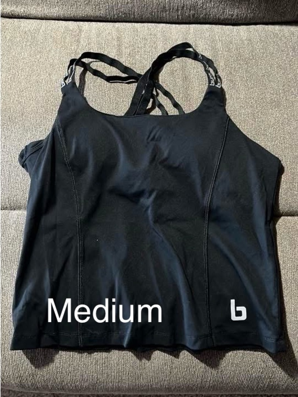 Black Strappy Athletic Tank Burn Boot Camp Crop